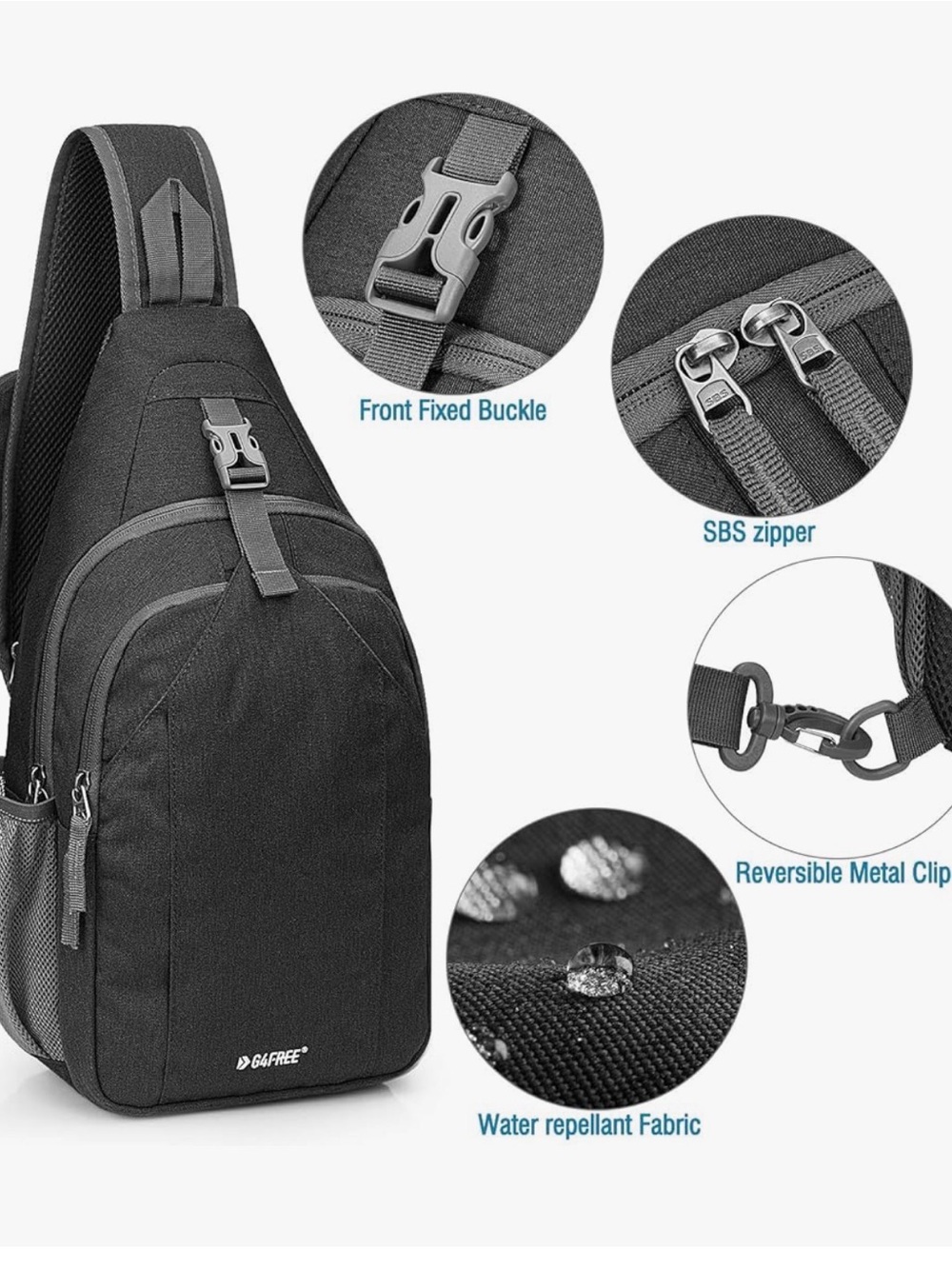 NWT G4FREE RFID Travel Sling Daypack - Picture 11 of 12